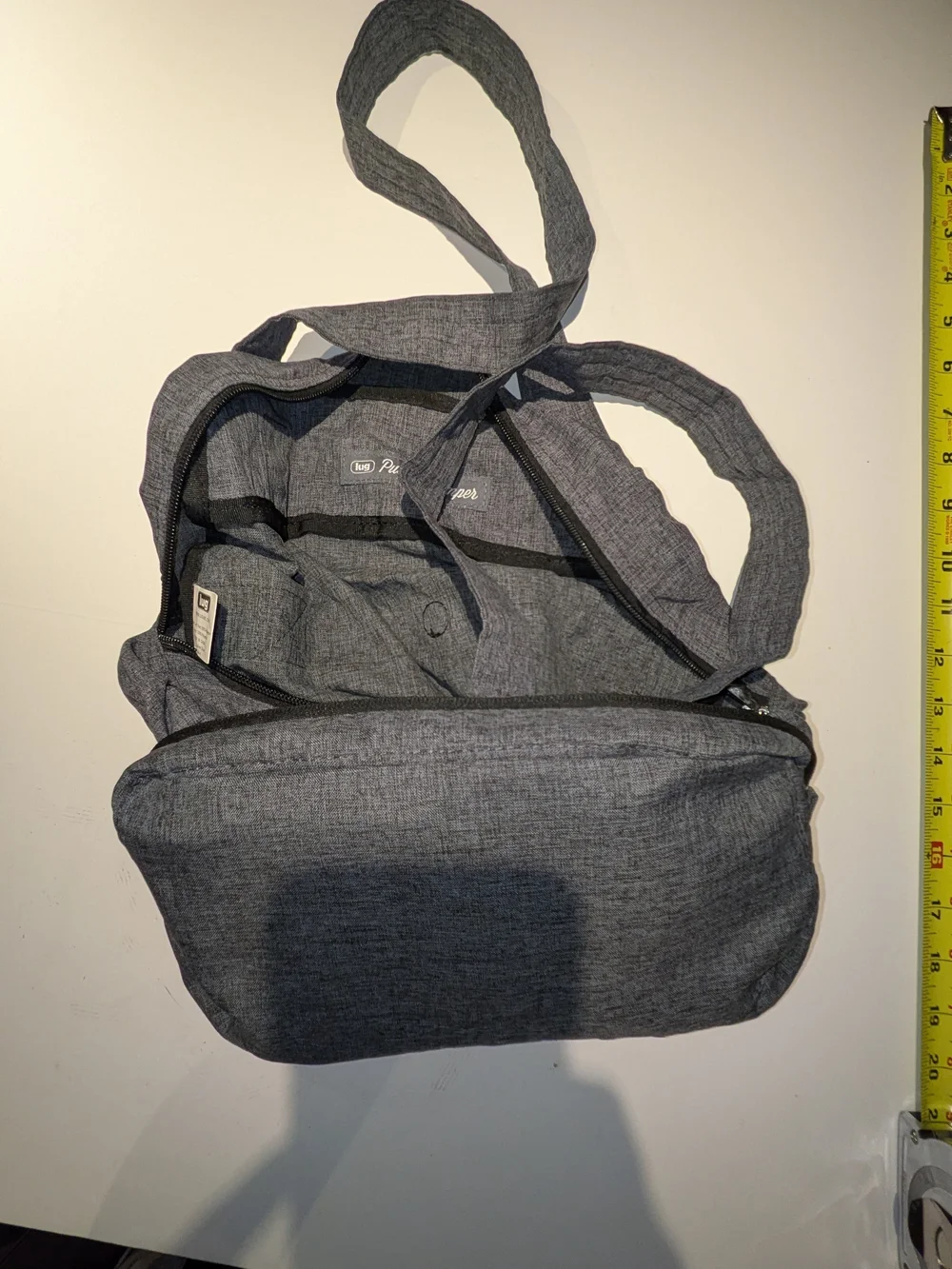 lug Puddle Jumper Convertible Gray and Black Travel Bag with Black Trim